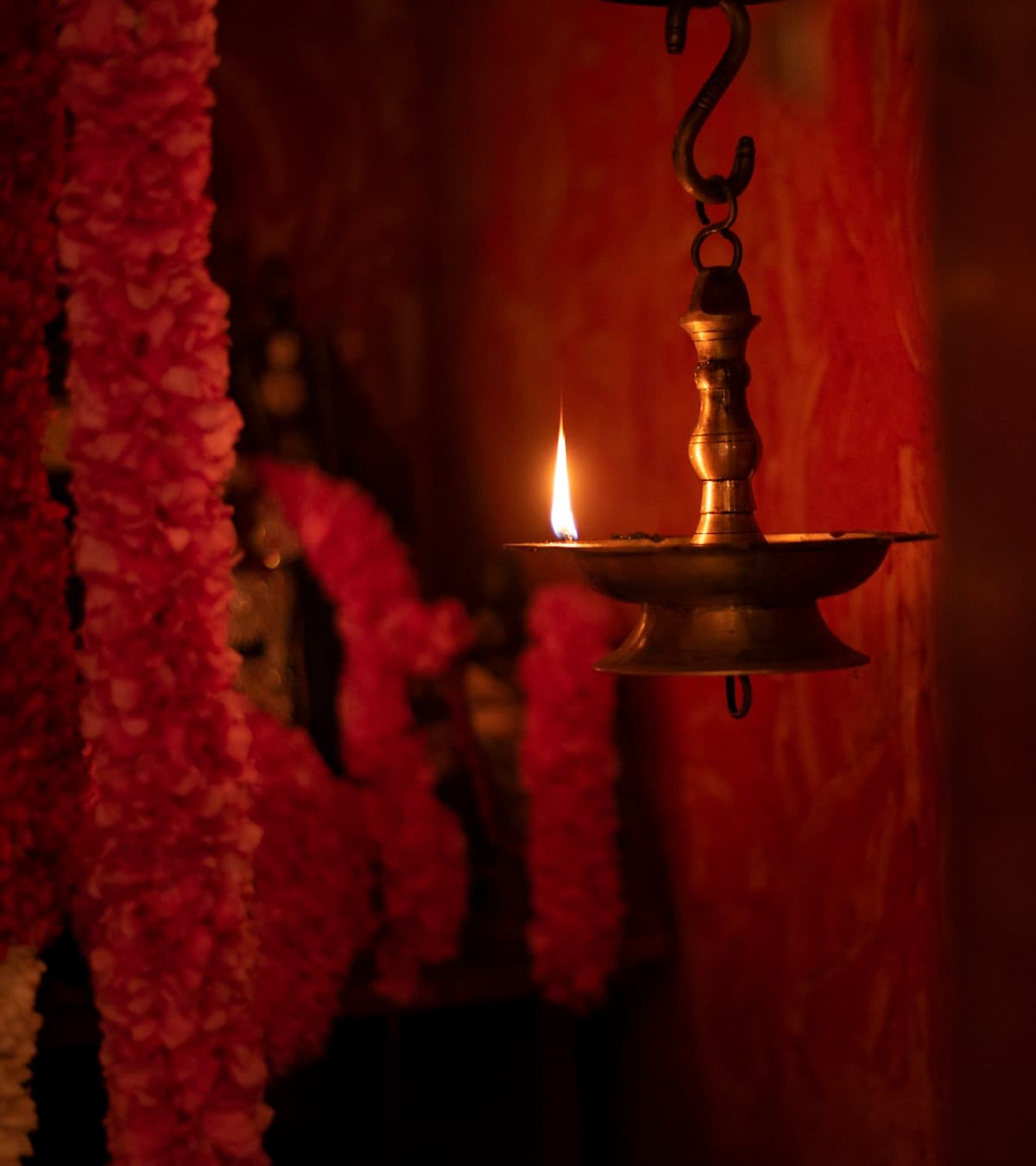 Sacred puja flame
